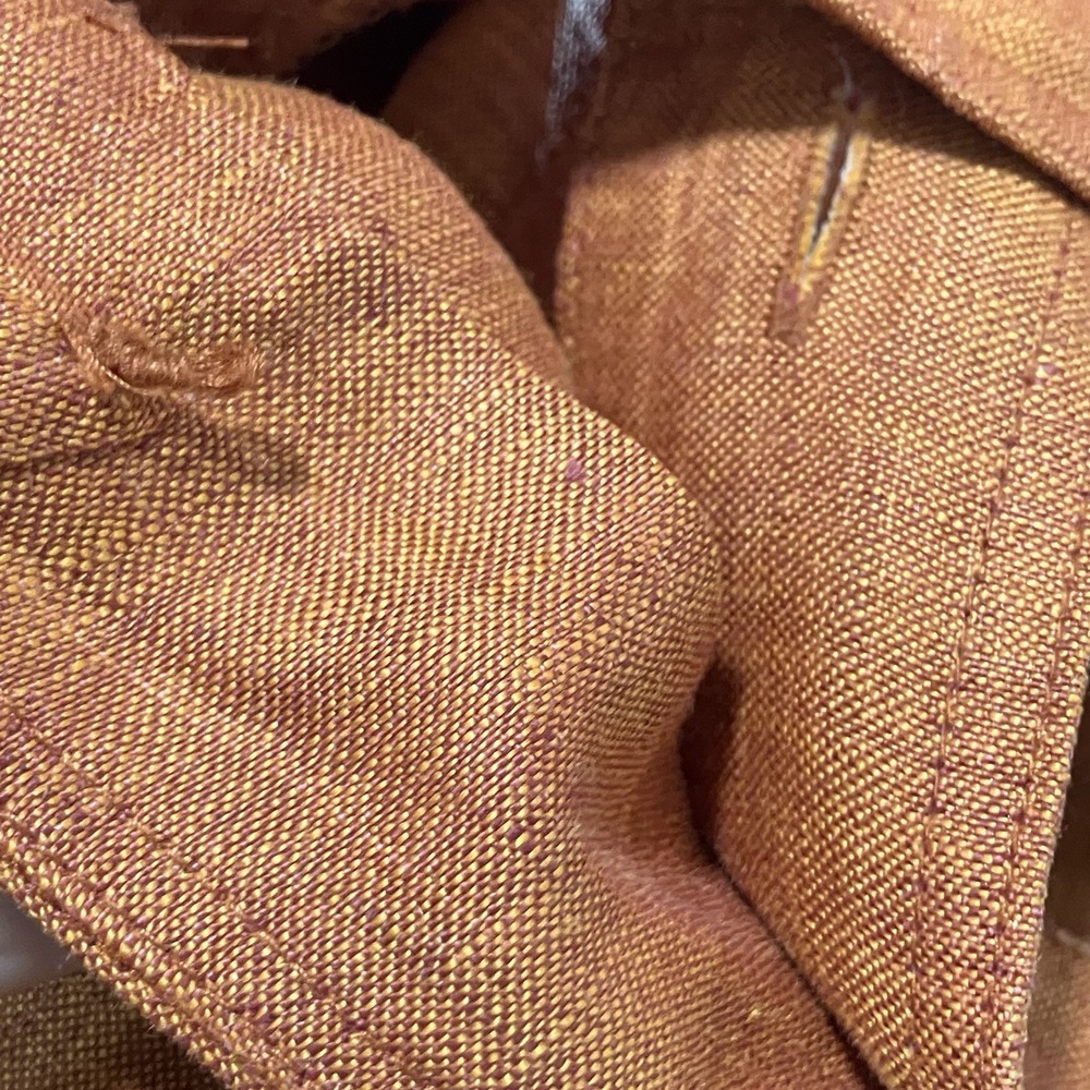 Company Ellen Tracy Linen Button Front Midi Skirt Orange Rust Womens Size 16 - Picture 15 of 16